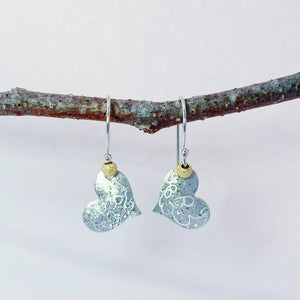 Scribble Hearts with Gold Detail Earrings