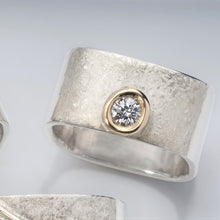 Load image into Gallery viewer, Large Blossom Diamond Stacking Rings