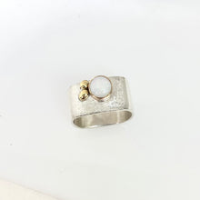 Load image into Gallery viewer, White Opal Bezel Ring Size 7.5