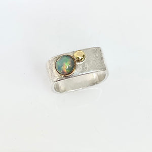 Fire Opal Bezel Ring Size 8