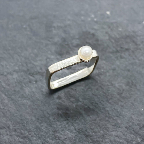 Skinny Pearl Stacking Ring