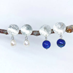 Scribbled Disc Dangle Stud Earrings
