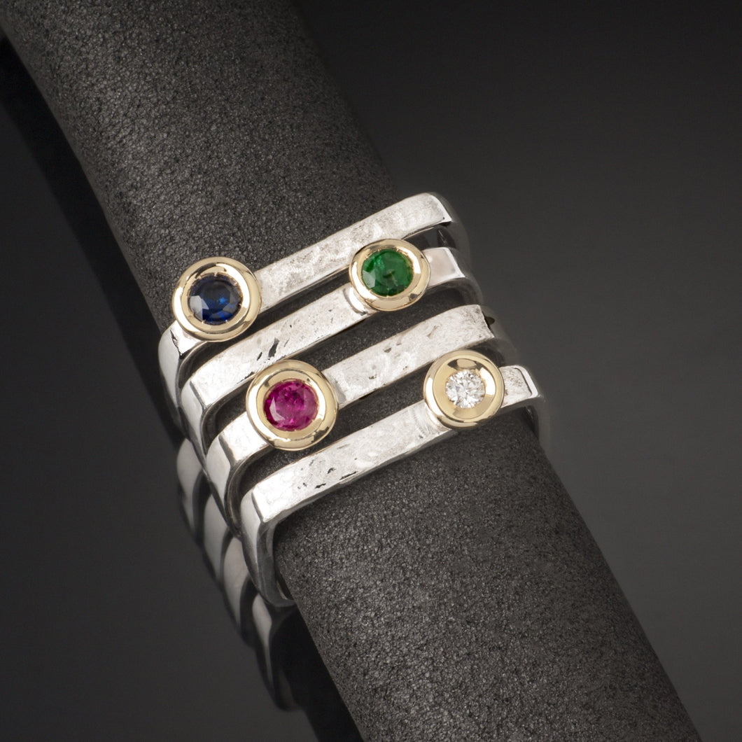 Precious Skinny Stacking Birthstone Ring