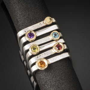 Precious Skinny Stacking Birthstone Ring