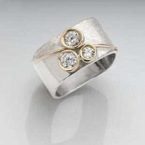 Stacking Tri-Blossom CZ Ring