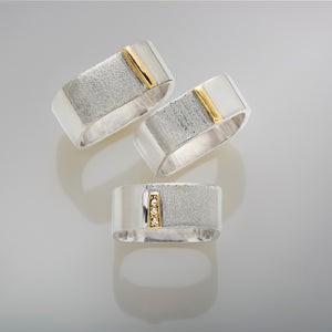 Stacking Square Sterling Silver Gold Bar Ring