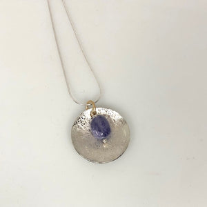 Scribbled Shell with Tanzanite Necklace