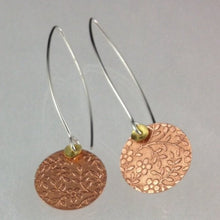 Load image into Gallery viewer, Textured Copper Earrings