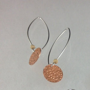 Textured Copper Earrings