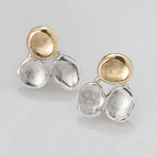 Load image into Gallery viewer, Tri-Petals Silver and Gold Earrings