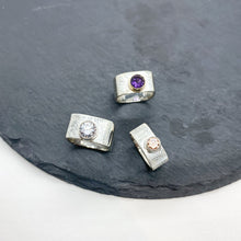 Load image into Gallery viewer, Pink CZ Wide Stacking Ring