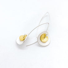 Load image into Gallery viewer, Brushed Silver and Gold Petals Earrings