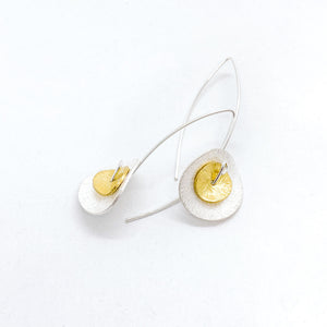 Brushed Silver and Gold Petals Earrings