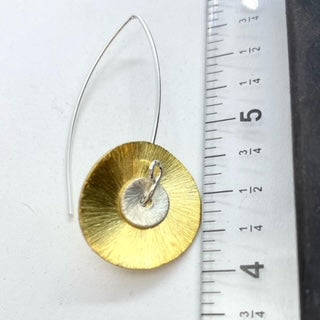 Single Gold & Silver Brushed Petal Earring for Barbara