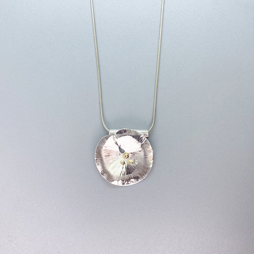 Large Hammered Lily Pad Necklace