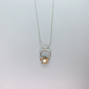 Pearl Flower Orbit Necklace