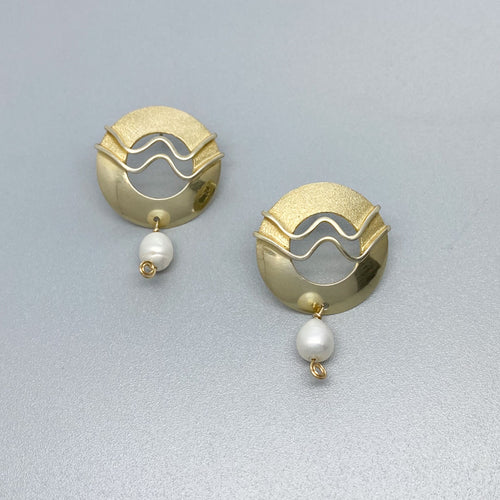 Vermeil Gold with Pearl Stud Earrings