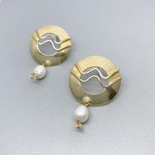 Load image into Gallery viewer, Vermeil Gold with Pearl Stud Earrings