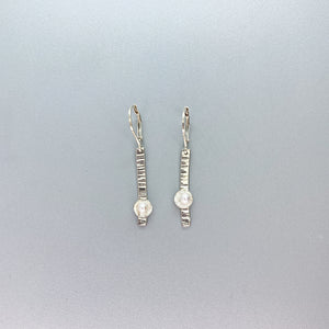 Hammered Birch Pearl Earrings