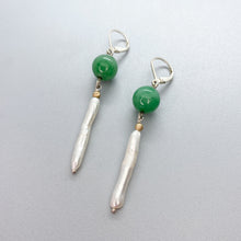 Load image into Gallery viewer, BC Jade and Pearl Earrings