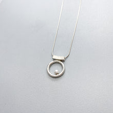 Load image into Gallery viewer, Orbit White Pearl Slider Necklace