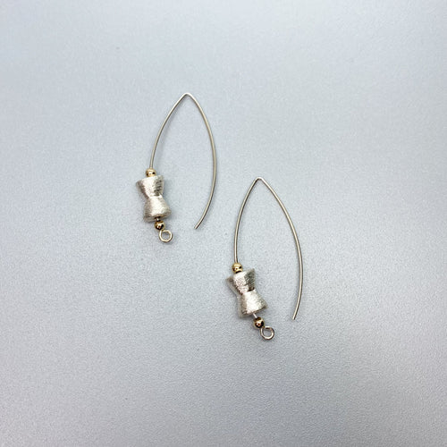 Brushed Silver Hoop Earrings