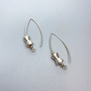 Brushed Silver Hoop Earrings