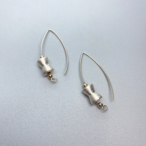 Brushed Silver Hoop Earrings