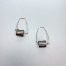 Load image into Gallery viewer, Silver Oxidized Cylindrical Earrings