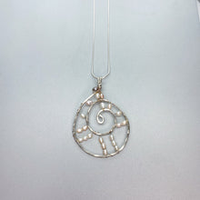 Load image into Gallery viewer, Large Dream Catcher Woven Pearl Scroll Necklace