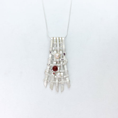 Woven Waterfall Carnelian Necklace