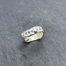 Load image into Gallery viewer, Skinny Woven Basket Ring with CZ