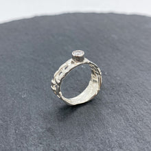 Load image into Gallery viewer, Skinny Woven Basket Ring with CZ