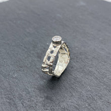 Load image into Gallery viewer, Skinny Woven Basket Ring with CZ