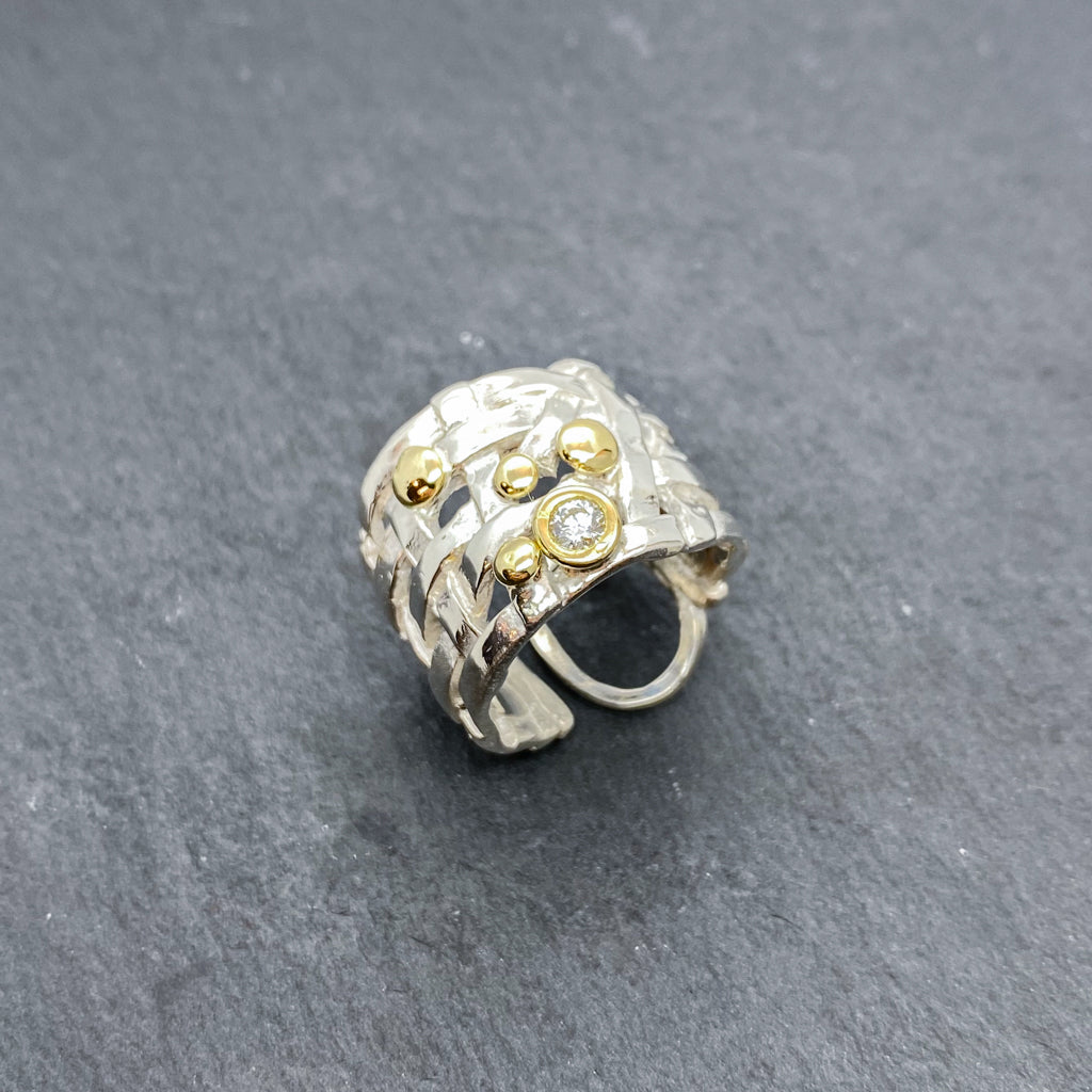 Gold basket ring clearance