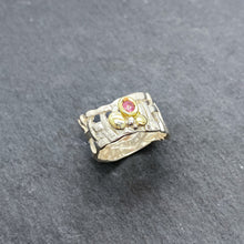 Load image into Gallery viewer, Woven Basket Pebble Pink Tourmaline Ring