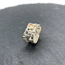 Load image into Gallery viewer, Woven Basket Pebble Pink Tourmaline Ring