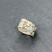 Load image into Gallery viewer, Woven Basket Pebble Pink Tourmaline Ring