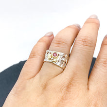 Load image into Gallery viewer, Woven Basket Pebble Pink Tourmaline Ring