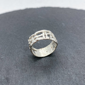 Woven Basket Silver Ring